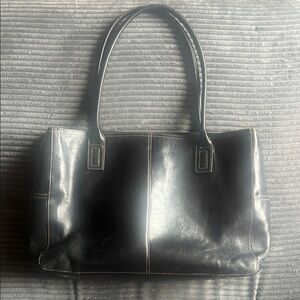 Fossil Black Leather Tote Bag!!